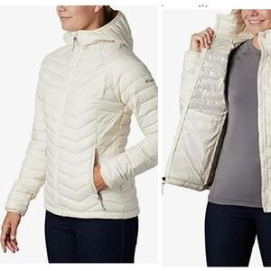 Columbia Powder Lite cold-weather Puffer jacket Off-white Sz XS Omni-HEAT